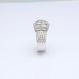 14K White Gold Jumbo Square Style 5.19 ctw. Baguette & Round Diamond Ring