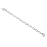 14K White Gold Oval Link Round Diamond 2.29 ctw. Bracelet