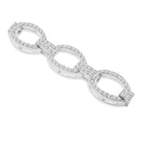 14K White Gold Oval Link Round Diamond 2.29 ctw. Bracelet