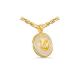 14K Yellow Gold Pave Power Button Charm 5.00 ctw. Round Diamond Pendant