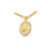 14K Yellow Gold Pave Power Button Charm 5.00 ctw. Round Diamond Pendant