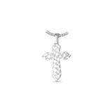 14K White Gold Skull Pave Cross Charm 4.27 ctw. Round Diamond Pendant