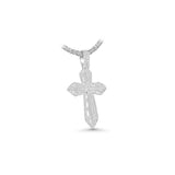 14K White Gold Skull Pave Cross Charm 4.27 ctw. Round Diamond Pendant