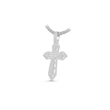 14K White Gold Skull Pave Cross Charm 4.27 ctw. Round Diamond Pendant