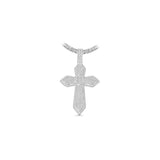 14K White Gold Skull Pave Cross Charm 4.27 ctw. Round Diamond Pendant