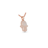 14K Rose Gold Medium Hamsa Pave Charm 9.30 ctw. Round Diamond Pendant