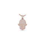 14K Rose Gold Medium Hamsa Pave Charm 9.30 ctw. Round Diamond Pendant