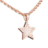 14K Rose Gold SUPER STAR Charm 2.51 ctw. Baguette & Round Diamond Pendant