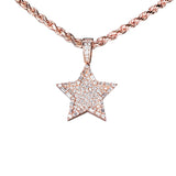 14K Rose Gold SUPER STAR Charm 2.51 ctw. Baguette & Round Diamond Pendant