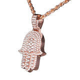 14K Rose Gold Medium Hamsa Pave Charm 6.19 ctw. Round Diamond Pendant