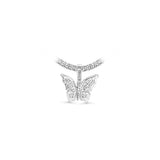 14K White Gold Ladies ButterFly Charm 1.15 ctw. Baguette & Round Diamond Pendant