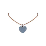 14K Rose Gold Ladies Pink Enamel Heart Charm 1.00 ctw. Round Diamond Pendant