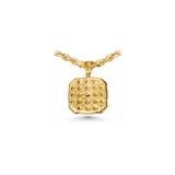 14K Yellow Gold Cluster Square Charm 3.00 ctw. Round Diamond Pendant