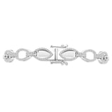 14K White Gold Oval Link Round Diamond 2.29 ctw. Bracelet