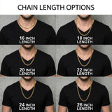 10K Yellow Gold Diamond Cut Miami Curb Link Solid Chain 1.87 mm