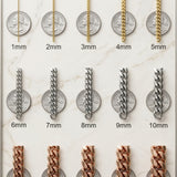 Cadena de eslabones Miami Curb sólida de oro amarillo de 10 quilates con corte de diamante de 8,50 mm