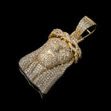 14K Yellow Gold Jesus Head Pendant | 4.69 Carat Round-Cut Diamond