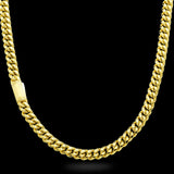10K Yellow Gold Semi Hollow Miami Cuban Link Chain 8.00 mm