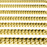 10K Yellow Gold Semi Hollow Miami Cuban Link Chain 8.00 mm
