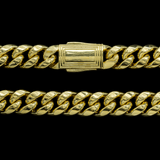 10K Yellow Gold Semi Hollow Miami Cuban Link Chain 9.75 mm