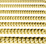 Gold chain necklace on a white background