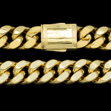 10K Yellow Gold Semi Hollow Miami Cuban Link Chain 14.00 mm