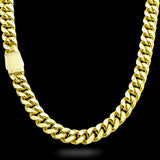 10K Yellow Gold Semi Hollow Miami Cuban Link Chain 14.00 mm