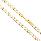 10K Yellow Gold Diamond Cut Miami Curb Link Solid Chain 5.70 mm