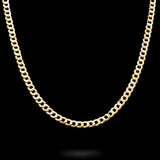 10K Yellow Gold Diamond Cut Miami Curb Link Solid Chain 5.70 mm