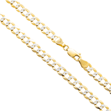 Clasp and side view of 10K Yellow Gold Miami Curb Link Chain – 5.70mm Wide Polished Solid Design