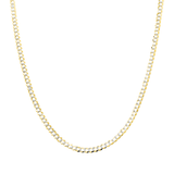 10K Yellow Gold Diamond Cut Miami Curb Link Chain – Solid 3.68mm Gold Necklace for Men