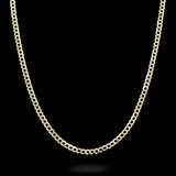 10K Yellow Gold Diamond Cut Miami Curb Link Solid Chain 3.68 mm