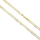 Clasp and link detail of 10K Yellow Gold Miami Curb Link Chain – 3.68mm Thick, Diamond Cut Finish