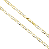 10K Yellow Gold Diamond Cut Miami Curb Link Solid Chain 3.68 mm