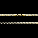 10K Yellow Gold Diamond Cut Miami Curb Link Solid Chain 3.00 mm