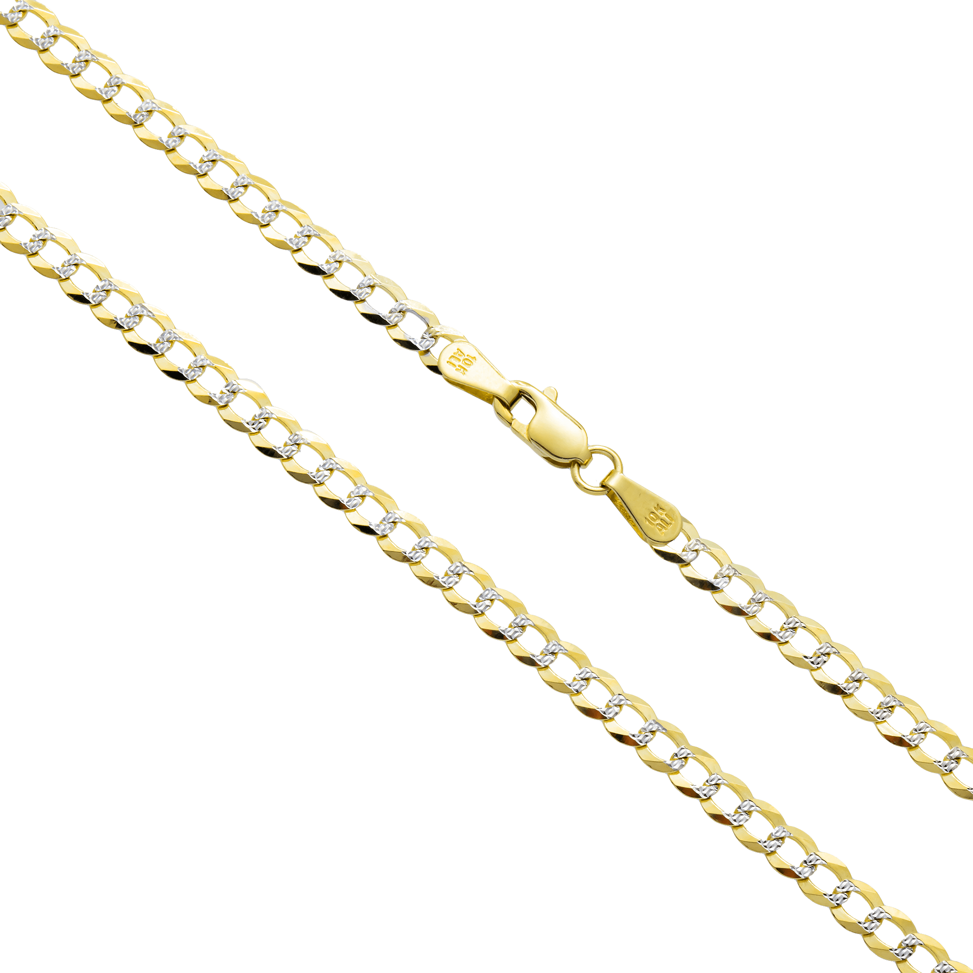 Close-up of 10K Yellow Gold 3.00 mm Miami Curb Link Chain – Diamond Cut Finish for Extra Shine