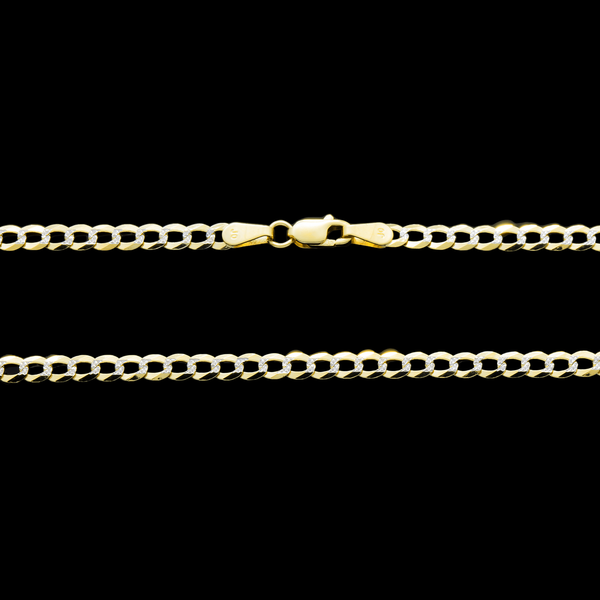 Detailed clasp of 10K Yellow Gold Solid Miami Curb Chain – Secure and Sleek 3.00 mm Design