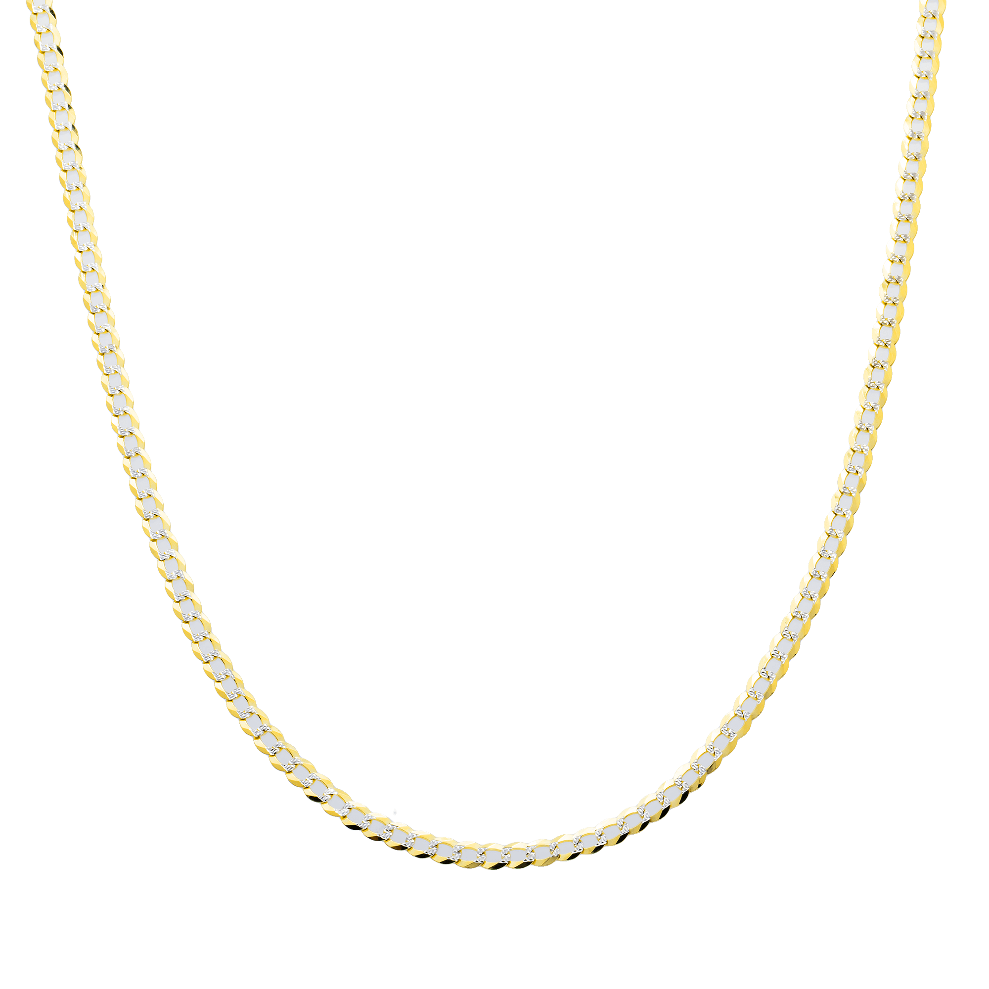 10K Yellow Gold Diamond Cut Miami Curb Link Chain – Solid 1.87mm Men's Gold Necklace