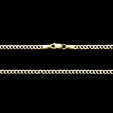 10K Yellow Gold Diamond Cut Miami Curb Link Solid Chain 2.50 mm