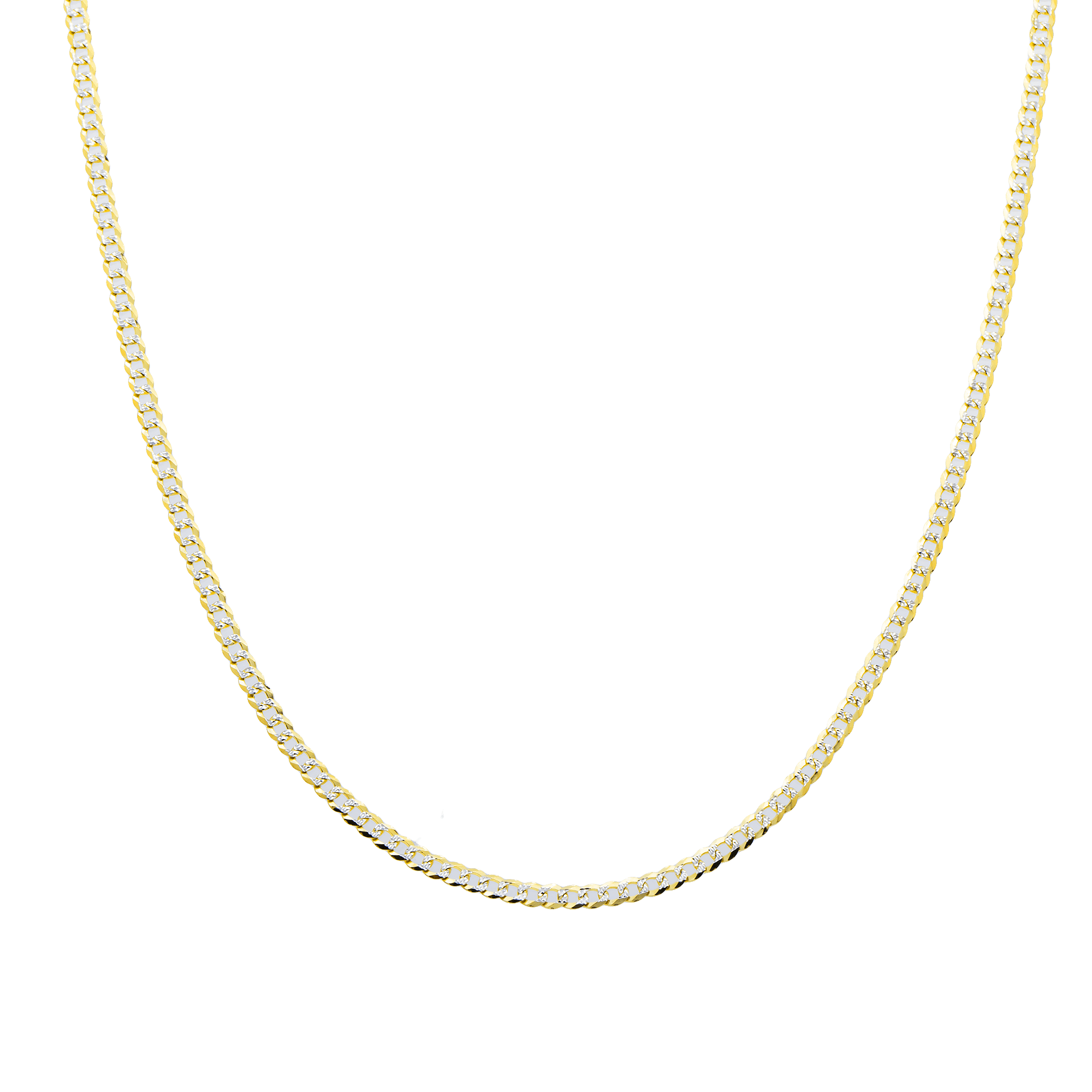 10 k Gold chain necklace on a white background