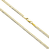 10K Yellow Gold Diamond Cut Miami Curb Link Solid Chain 1.87 mm