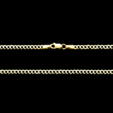 10K Yellow Gold Diamond Cut Miami Curb Link Solid Chain 1.87 mm