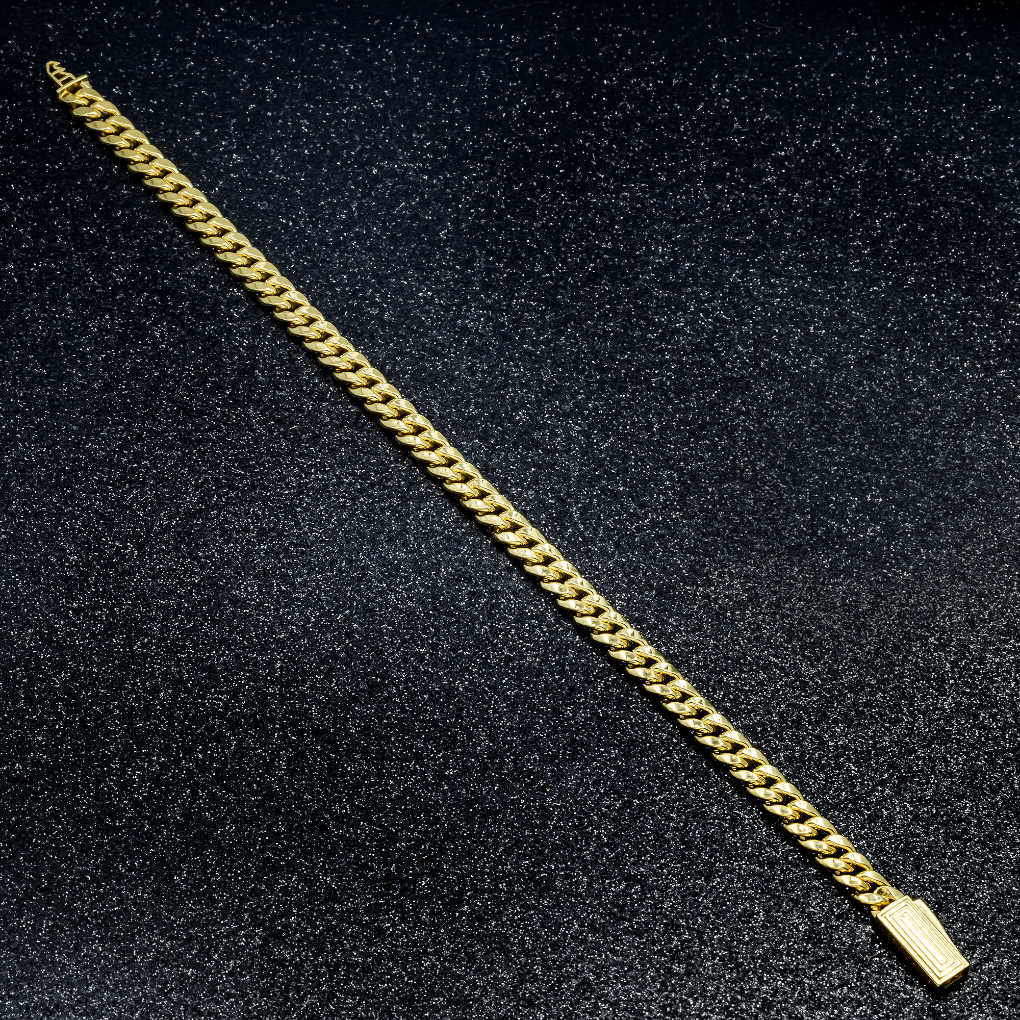 10K Yellow Gold Semi-Hollow Miami Cuban Link Bracelet – 6.00mm Wide Men's Gold Chain Bracelet