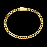 10K Yellow Gold Semi Hollow Miami Cuban Link Bracelet 6.00 mm