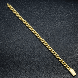 10K Yellow Gold Semi-Hollow Miami Cuban Link Bracelet – 7.00mm Wide Men's Gold Chain Bracelet