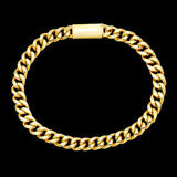 10K Yellow Gold Semi Hollow Miami Cuban Link Bracelet 7.00 mm