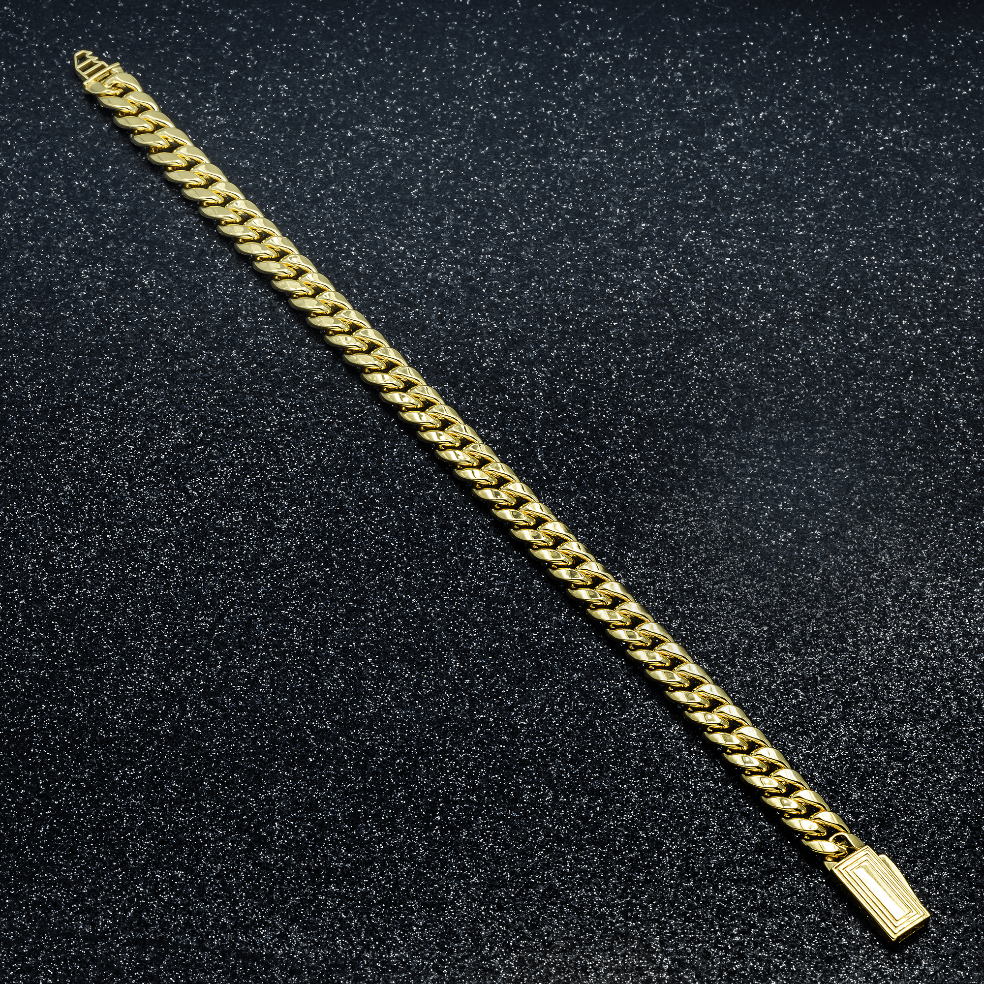 10K Yellow Gold Hollow Miami Cuban Link Bracelet – 8.00mm Wide Men's Gold Chain Bracelet