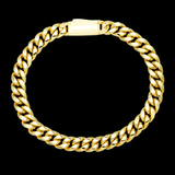 10K Yellow Gold Hollow Miami Cuban Link Bracelet 8.00 mm