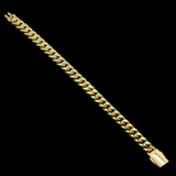 10K Yellow Gold Semi Hollow Miami Cuban Link Bracelet 10.00 mm