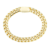 10K Yellow Gold Semi Hollow Miami Cuban Link Bracelet 10.00 mm